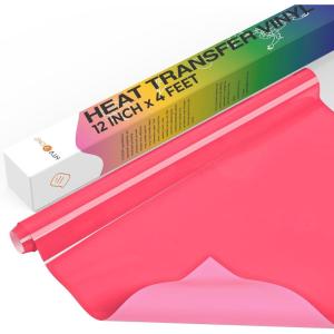 imageHTVRONT Heat Transfer Vinyl Roll 12quot x 4FT Turquoise HTV Vinyl for TShirts Turquoise Iron on Vinyl for All Cutting Machines  Easy to Cut ampamp Weed for HTV Heat Transfer Vinyl Design TurquoiseNeon Pink