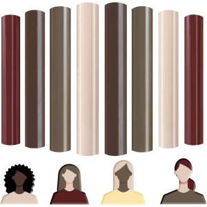 imageHTVRONT Neon Heat Transfer Vinyl  12 Pack HTV with 11 Assorted Colors and 1 Teflon Sheet Compatible with Cricut Cutting Machine ampamp Silhouette Cameo  12x10inSkintone Puff
