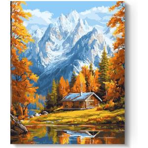 imageHTVRONT Paint by Number Kits for Adults Beach Sunset Couple Easy Paint by Numbers Kits for Beginner Adult Paint by Numbers on Canvas for Relax Gift Home Wall Decor 16x20inSnow Mountain