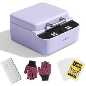 imageHTVRONT Phone Case Heat Press Machine  Phone Case Auto Heat Press with 3D Vacuum Heat Precise Temperature Heat Press for Sublimation Phone Cases Badges Coasters etc Compatible with iPhoneLavender Purple