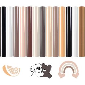 imageHTVRONT Pink Heat Transfer Vinyl  13 Sheets Hot Pink HTV Vinyl in 12 Assorted Colors Red Iron on Vinyl for Cricut ampamp Cameo  Easy to Cut ampamp WeedSkin Tone