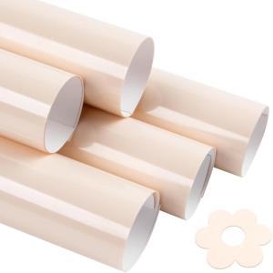 imageHTVRONT Puff Vinyl Heat Transfer  9Pcs Pastel Puff HTV Vinyl in 4 Assorted Candy Colors3D Puff Heat Transfer Vinyl for TShirts12quotx10quot Puff Iron on Vinyl Compatible with Cricut Cutting MachineBeige