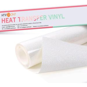 imageHTVRONT Rainbow White Glitter HTV Vinyl Roll12quot x 6 FT White Glitter Heat Transfer Vinyl Bundle White Glitter Iron on Vinyl for All Cutting MachinesRainbow White