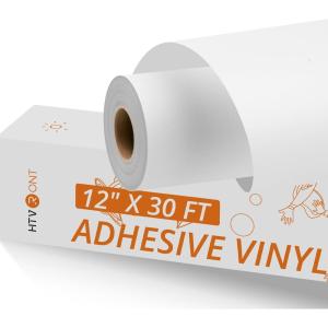 imageHTVRONT White Permanent Vinyl 12quot x 30 FT  Permanent Vinyl for Cricut Machine Self Adhesive Vinyl Roll Stickers for Decorations Gifts Mugs Craft and Sign Cutters Matte WhiteMatte White