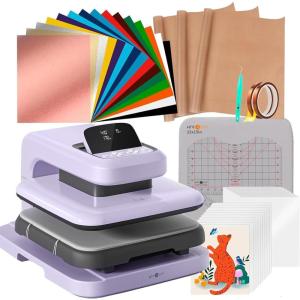 imagePremium Bundle HTVRONT Automatic Heat Press 2  HTVRONT Heat Press Accessories Kit Heat Press Machine for T Shirts with Adjustable Pressure ampamp Higher Heating Height Heats Up Fast and Evenly