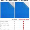 imageHTVRONT Heat Transfer Vinyl Champagne HTV Rolls  12quot x 15ft Champagne Gold Iron on Vinyl for All Cutting Machines White HTV Vinyl for Shirts  Easy to Cut ampamp Weed for Heat Vinyl DesignBlue Glitter