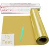 imageHTVRONT Heat Transfer Vinyl Champagne HTV Rolls  12quot x 15ft Champagne Gold Iron on Vinyl for All Cutting Machines White HTV Vinyl for Shirts  Easy to Cut ampamp Weed for Heat Vinyl DesignGold