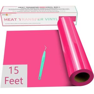 imageHTVRONT Heat Transfer Vinyl Champagne HTV Rolls  12quot x 15ft Champagne Gold Iron on Vinyl for All Cutting Machines White HTV Vinyl for Shirts  Easy to Cut ampamp Weed for Heat Vinyl DesignNeon Pink