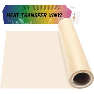 imageHTVRONT Heat Transfer Vinyl Champagne HTV Rolls  12quot x 15ft Champagne Gold Iron on Vinyl for All Cutting Machines White HTV Vinyl for Shirts  Easy to Cut ampamp Weed for Heat Vinyl DesignCream