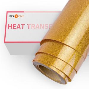imageHTVRONT Heat Transfer Vinyl Champagne HTV Rolls  12quot x 15ft Champagne Gold Iron on Vinyl for All Cutting Machines White HTV Vinyl for Shirts  Easy to Cut ampamp Weed for Heat Vinyl DesignGold Glitter