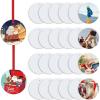 imageHTVRONT Sublimation Ornament Blanks 26 PCS 3 Inch Sublimation Christmas Ornament Blanks Double Side with Red String  Personalized MDF Decoration Supplies for Halloween Christmas26 PcsMDF