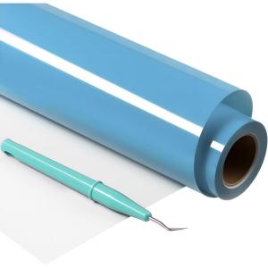 imageHTVRONT HTV Roll Heat Transfer Vinyl  12quot x 25ft Black Iron on Vinyl for TShirts Easy to Weed ampamp Transfer HTV Vinyl  Compatible with All Cutting MachineSky Blue