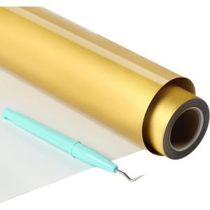 imageHTVRONT HTV Roll Heat Transfer Vinyl  12quot x 25ft Black Iron on Vinyl for TShirts Easy to Weed ampamp Transfer HTV Vinyl  Compatible with All Cutting MachineGold