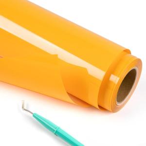 imageHTVRONT HTV Roll Heat Transfer Vinyl  12quot x 25ft Black Iron on Vinyl for TShirts Easy to Weed ampamp Transfer HTV Vinyl  Compatible with All Cutting MachineYellow 1