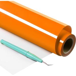 imageHTVRONT HTV Roll Heat Transfer Vinyl  12quot x 25ft Black Iron on Vinyl for TShirts Easy to Weed ampamp Transfer HTV Vinyl  Compatible with All Cutting MachineOrange