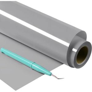 imageHTVRONT HTV Roll Heat Transfer Vinyl  12quot x 25ft Black Iron on Vinyl for TShirts Easy to Weed ampamp Transfer HTV Vinyl  Compatible with All Cutting MachineSilver