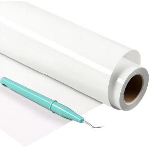 imageHTVRONT HTV Roll Heat Transfer Vinyl  12quot x 25ft Black Iron on Vinyl for TShirts Easy to Weed ampamp Transfer HTV Vinyl  Compatible with All Cutting MachineWhite