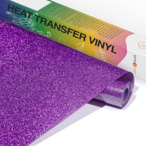 imageHTVRONT Purple White Glitter HTV Vinyl 10 x 5ft Purple White Glitter Iron On Vinyl for All Cutting Machine Glitter Heat Transfer Vinyl Roll for T Shirts  Easy to Cut ampamp Weed for Heat Vinyl DesignPurple