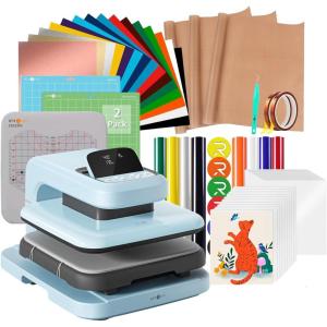 imageHTVRONT Automatic Heat Press Machine for T Shirts  Heat Press 15x15 with Adjustable Pressure ampamp 55 Pack Heat Press Accessories ampamp 2 Pcs Cutting Mat ampamp 8 Pcs Puff Heat Transfer Vinyl