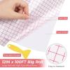 imageHTVRONT Transfer Tape for Vinyl  12 x 100 FT wRed Alignment Grid Transfer Paper Medium Tack Vinyl Transfer Tape with Easy to Release for Crafts Signs Stickers Decals Walls Doors amp WindowsRed