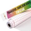imageHTVRONT Transfer Tape for Vinyl  12 x 100 FT wRed Alignment Grid Transfer Paper Medium Tack Vinyl Transfer Tape with Easy to Release for Crafts Signs Stickers Decals Walls Doors amp WindowsRed