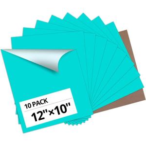 imageHTVRONT Turquoise Heat Transfer Vinyl  10 Pack 12 x 10 HTV Vinyl for TShirt Turquoise Iron on Vinyl for All Cutting Machine or Heat Press MachineTurquoise