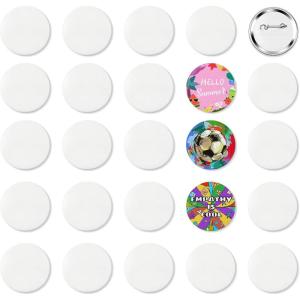 imageHTVRONT 50 Pcs Sublimation Button Blanks 58mm Button Maker Supplies Premium Metal Customizable Badges Sublimation Pins with FullSurface amp Curved Transfer Vivid Color amp FadeResistant Button Pins for Handmake Crafts Clothing amp Gifts25
