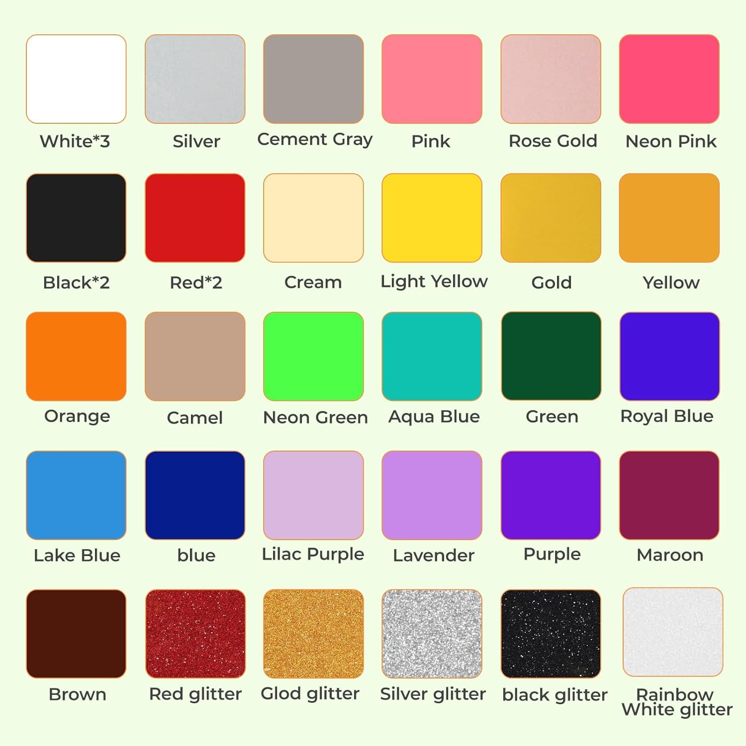 image:imageHTVRONT HTV Heat Transfer Vinyl  35 Pack HTV Vinyl Sheets 12 x 10 IronOn Vinyl for TShirts 30 Assorted Premium Colors HTV Compatible with Cricut Machine amp Silhouette CameoGlitter  Solid
