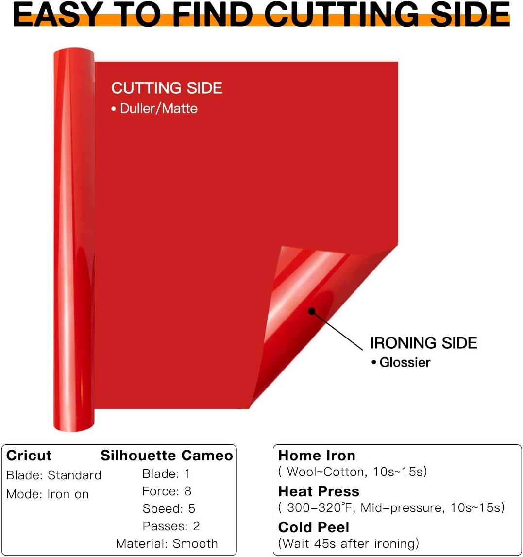image:imageHTVRONT HTV Heat Transfer Vinyl  35 Pack HTV Vinyl Sheets 12 x 10 IronOn Vinyl for TShirts 30 Assorted Premium Colors HTV Compatible with Cricut Machine amp Silhouette CameoMulticolor