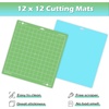 image:imageHTVRONT 5 Packs Self Healing Cutting Mat 12 x 18 DoubleSided Cutting Mats for Crafts A3 HighDensity Sewing Mat with Grid for Fabric Quilting Modeling Hobby Scrapbooking ProjectGreen  Blue