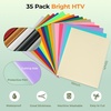 image:imageHTVRONT HTV Heat Transfer Vinyl  35 Pack HTV Vinyl Sheets 12 x 10 IronOn Vinyl for TShirts 30 Assorted Premium Colors HTV Compatible with Cricut Machine amp Silhouette CameoGlitter  Solid