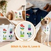 image:imageHTVRONT Sparkling Bead Embroidery Kit for Beginners 3 Sets Complete Embroidery Kits with Step by Step Stitch Video amp Instruction Starter Embroidery Kit with 11 Stitches for Gifts for WomanPotted Plant Mixed Embroidery