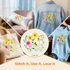 image:imageHTVRONT Sparkling Bead Embroidery Kit for Beginners 3 Sets Complete Embroidery Kits with Step by Step Stitch Video amp Instruction Starter Embroidery Kit with 11 Stitches for Gifts for WomanYellow Flower Mixed Embroidery