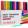image:imageHTVRONT HTV Heat Transfer Vinyl  35 Pack HTV Vinyl Sheets 12 x 10 IronOn Vinyl for TShirts 30 Assorted Premium Colors HTV Compatible with Cricut Machine amp Silhouette CameoMulticolor