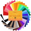 image:imageHTVRONT HTV Heat Transfer Vinyl  35 Pack HTV Vinyl Sheets 12 x 10 IronOn Vinyl for TShirts 30 Assorted Premium Colors HTV Compatible with Cricut Machine amp Silhouette CameoMulticolored