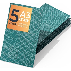 image:imageHTVRONT 5 Packs Self Healing Cutting Mat 12 x 18 DoubleSided Cutting Mats for Crafts A3 HighDensity Sewing Mat with Grid for Fabric Quilting Modeling Hobby Scrapbooking ProjectDark Teal