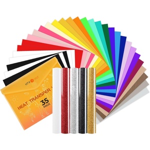 image:imageHTVRONT HTV Heat Transfer Vinyl  35 Pack HTV Vinyl Sheets 12 x 10 IronOn Vinyl for TShirts 30 Assorted Premium Colors HTV Compatible with Cricut Machine amp Silhouette CameoGlitter  Solid