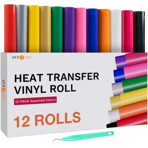 image:imageHTVRONT HTV Heat Transfer Vinyl  35 Pack HTV Vinyl Sheets 12 x 10 IronOn Vinyl for TShirts 30 Assorted Premium Colors HTV Compatible with Cricut Machine amp Silhouette CameoMulticolor